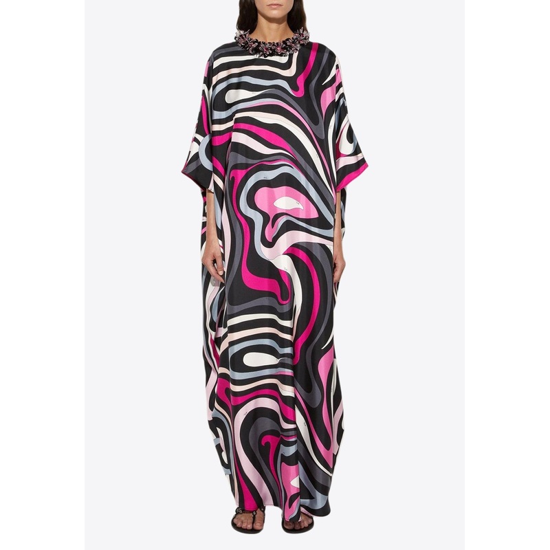 Marmo Print Maxi Kaftan