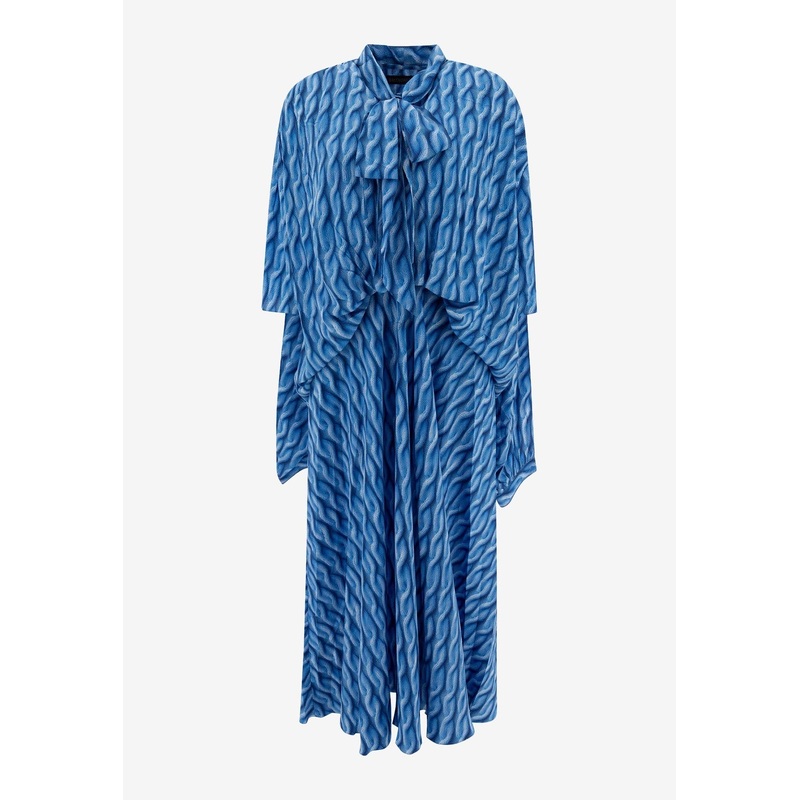 Patterned Drape Midi Dress