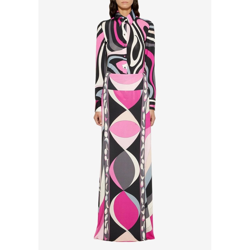 Pesci Print Maxi Skirt