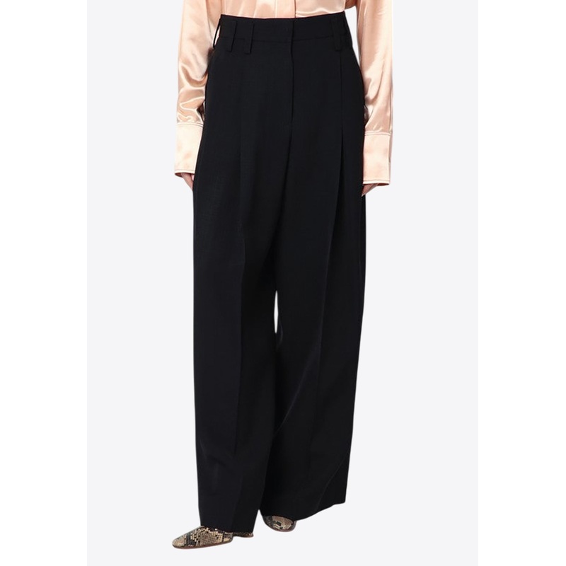 Pleated Wide-Leg Pants