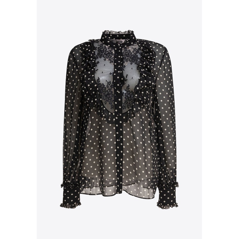 Polka-Dot Silk Shirt