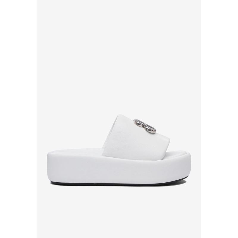 Rise Flatform Leather Slides