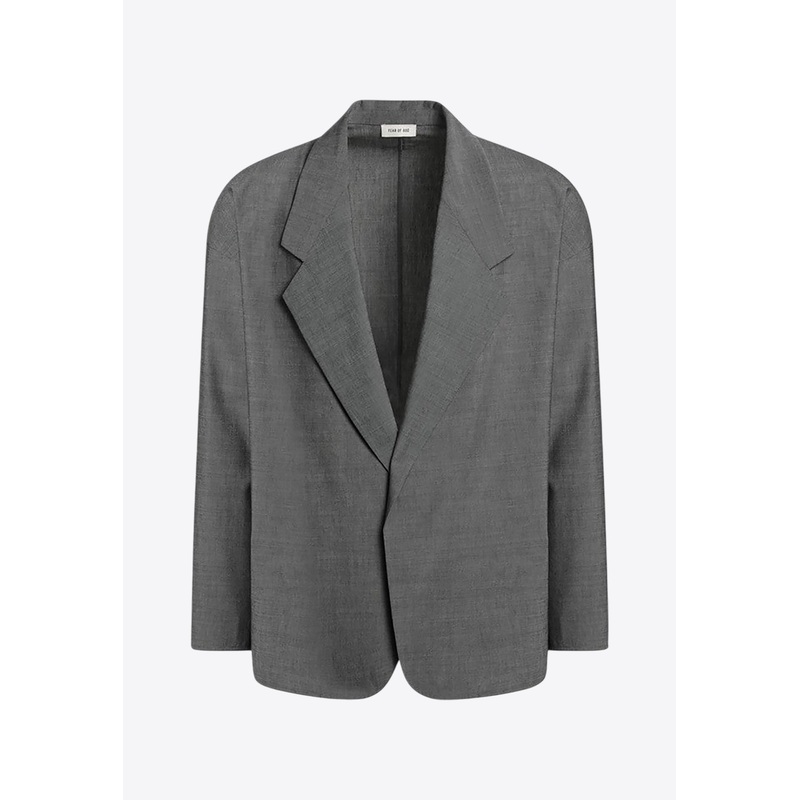 Single-Breasted Wool Blend Blazer