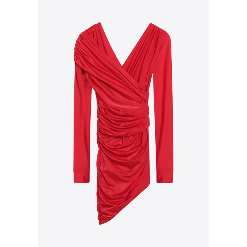 V-neck Draped Mini Dress