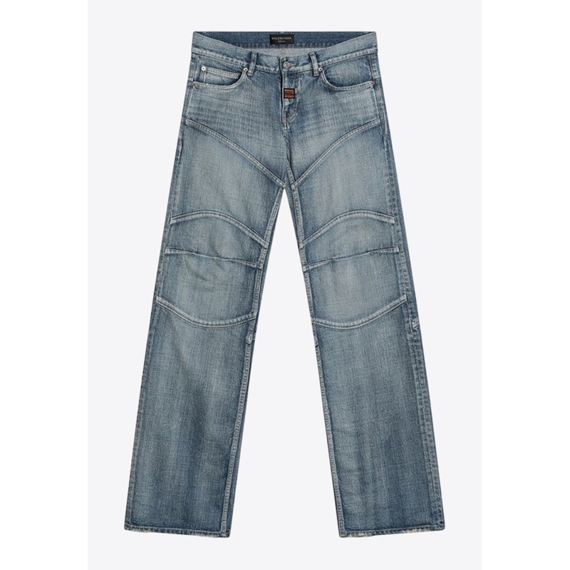 Washed Wide-Leg Jeans