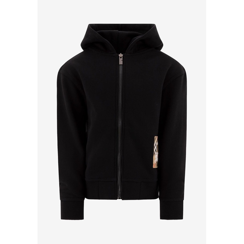 Boys EKD Check Patch Zip-Up Sweatshirt