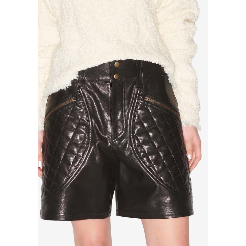 Candice Mini Shorts in Quilted Leather