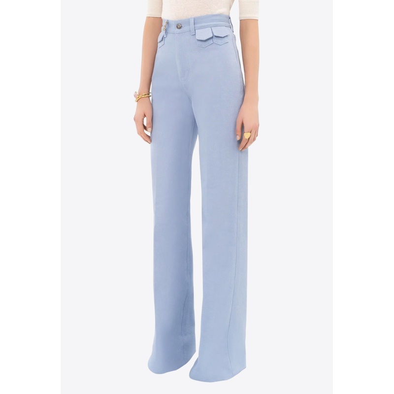 High-Rise Flared Denim Pants