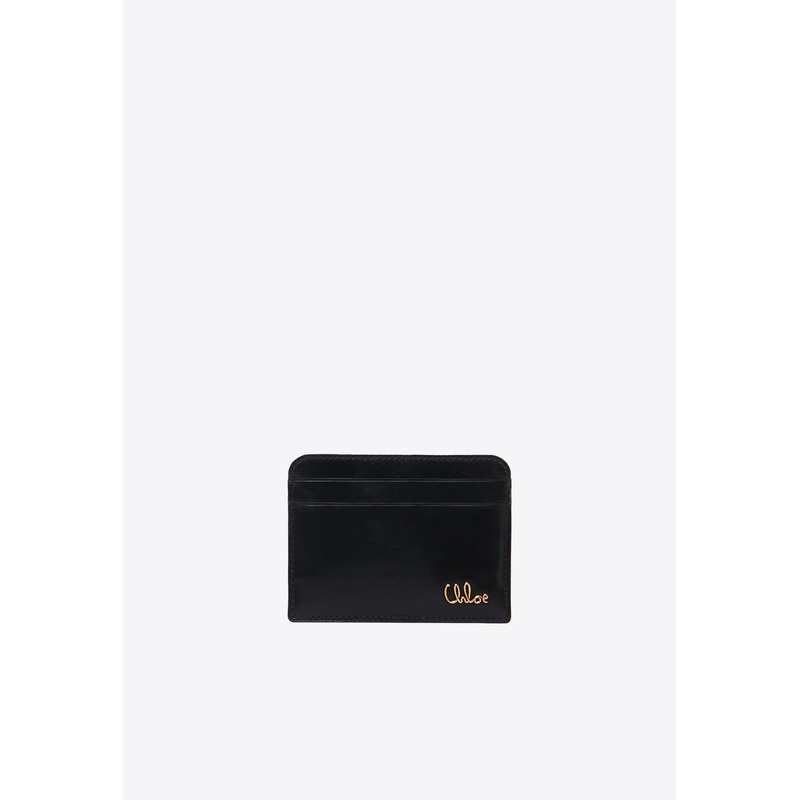 Iconic Logo Shiny Leather Cardholder