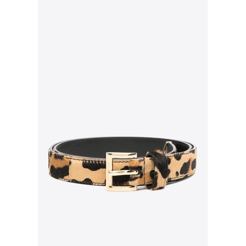 Leopard Print Buckled Belt