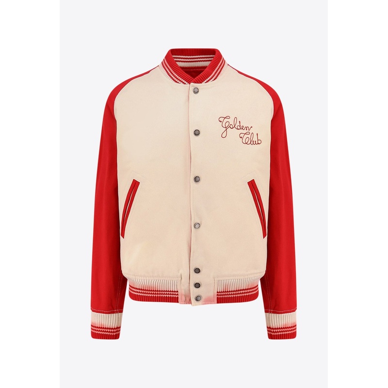 Logo Embroidered Bomber Jacket