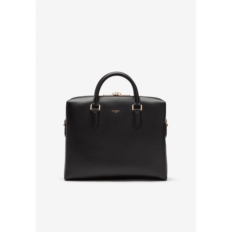 Logo Leather Briefcase