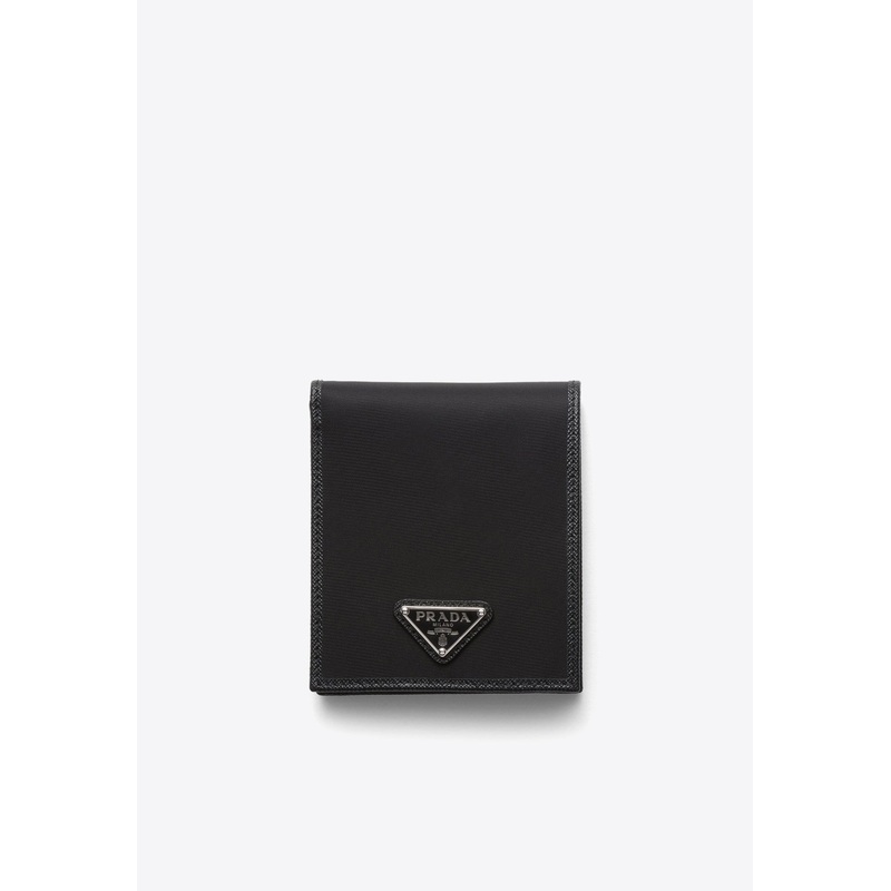 Logo Plaque Bi-Fold Re-Nylon Wallet