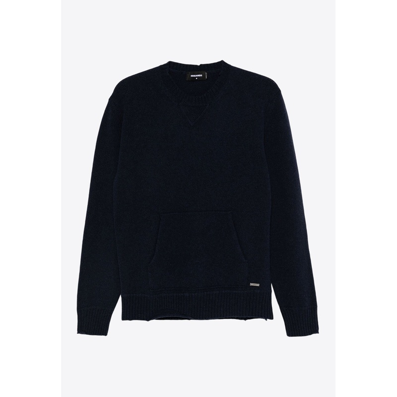 Logo Plaque Wool Blend Sweater