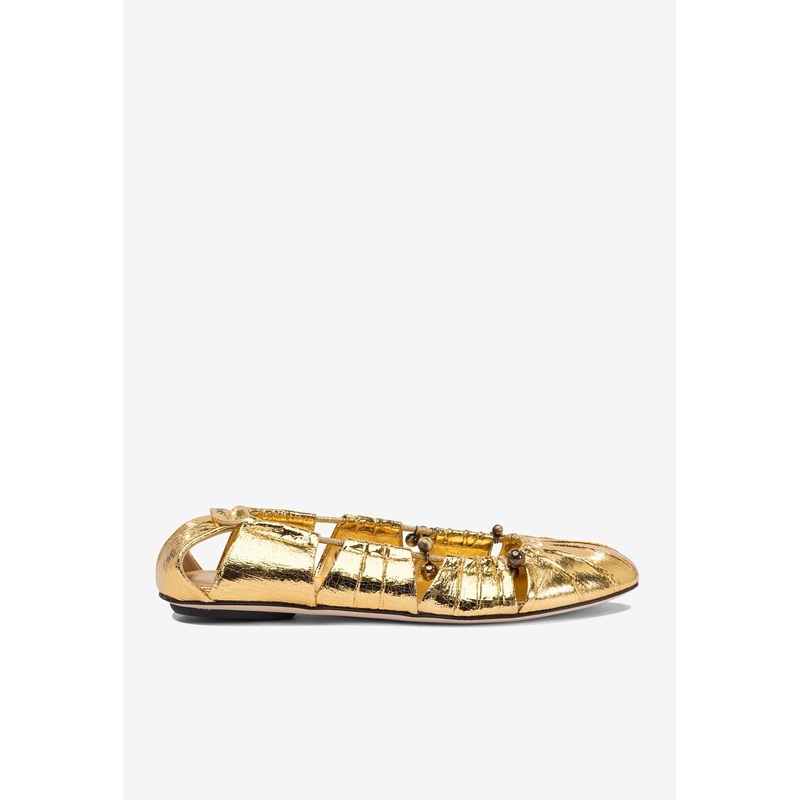Luna Metallic Leather Ballet Flats