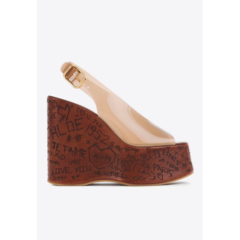 Maxime 130 Plexi Wedge Sandals