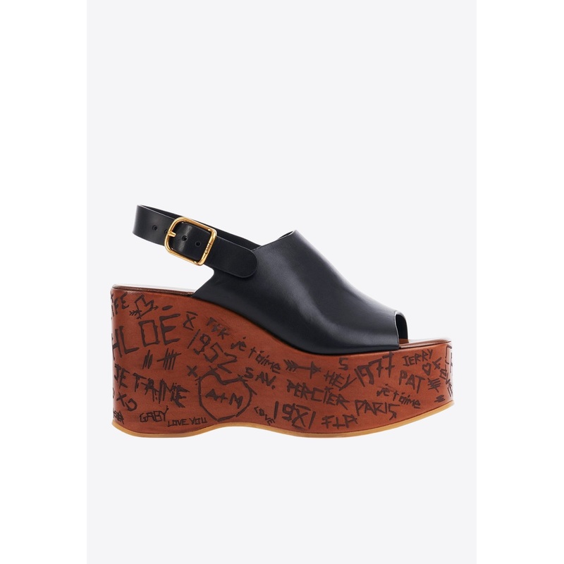 Maxime 80 Leather Wedge Sandals