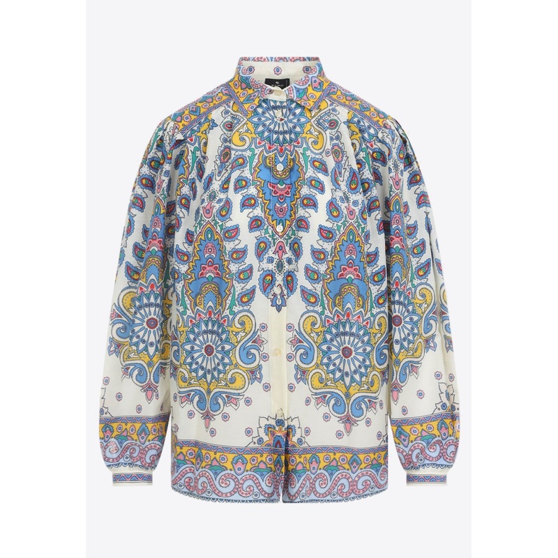 Paisley Pattern Long-Sleeved Blouse