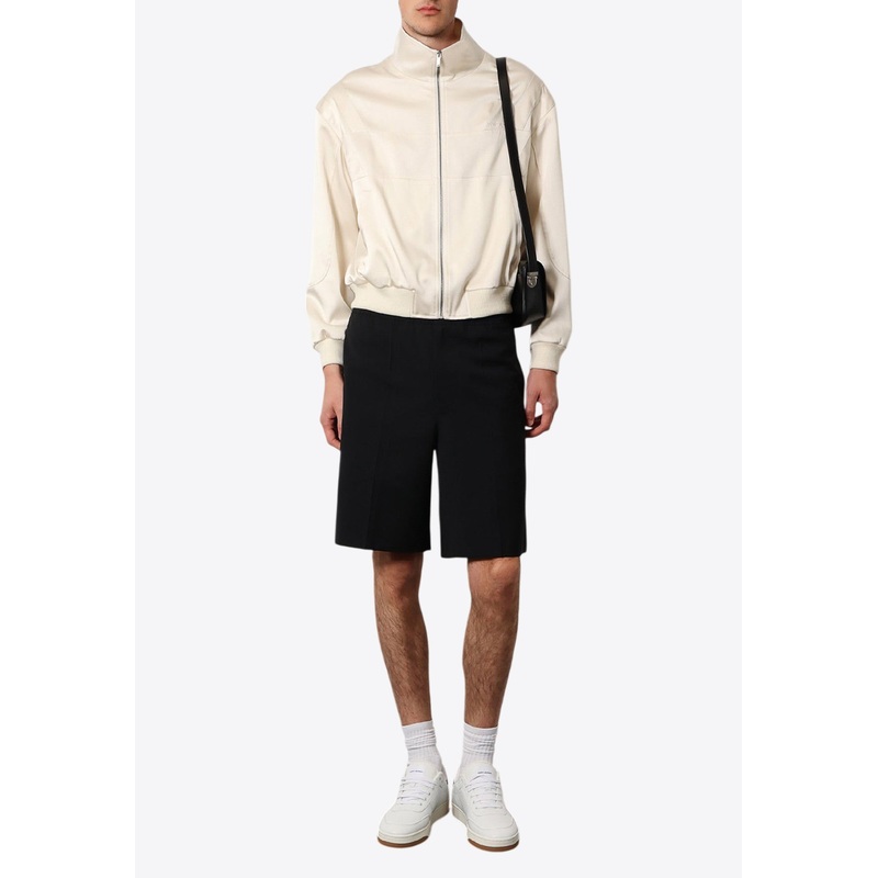 Satin Jacket with Logo-Embroidery