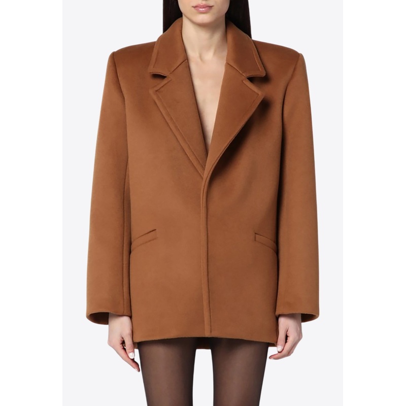 Single-Breasted Wool Short Coat
