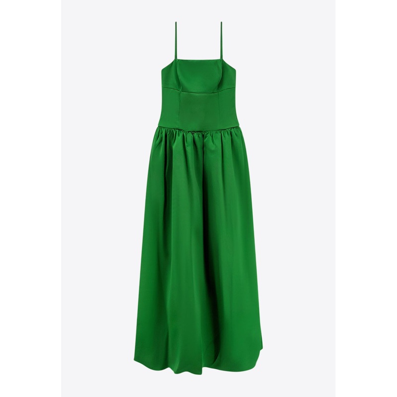 Sleeveless Satin Maxi Dress