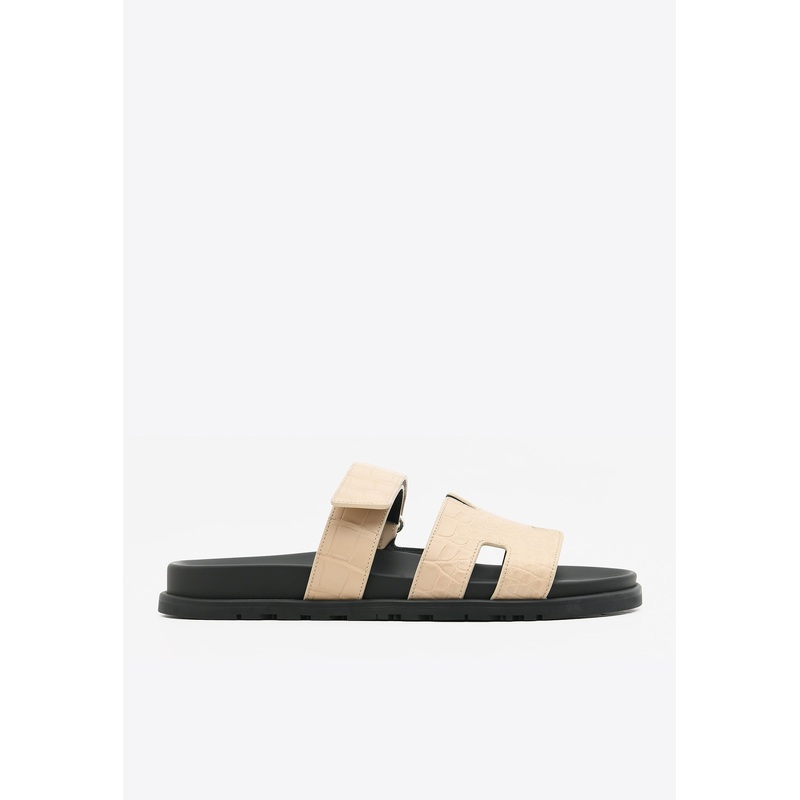 Chypre Sandals in Beton Matte Alligator