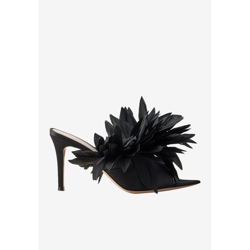 Daniah 85 Fringed Satin Mules
