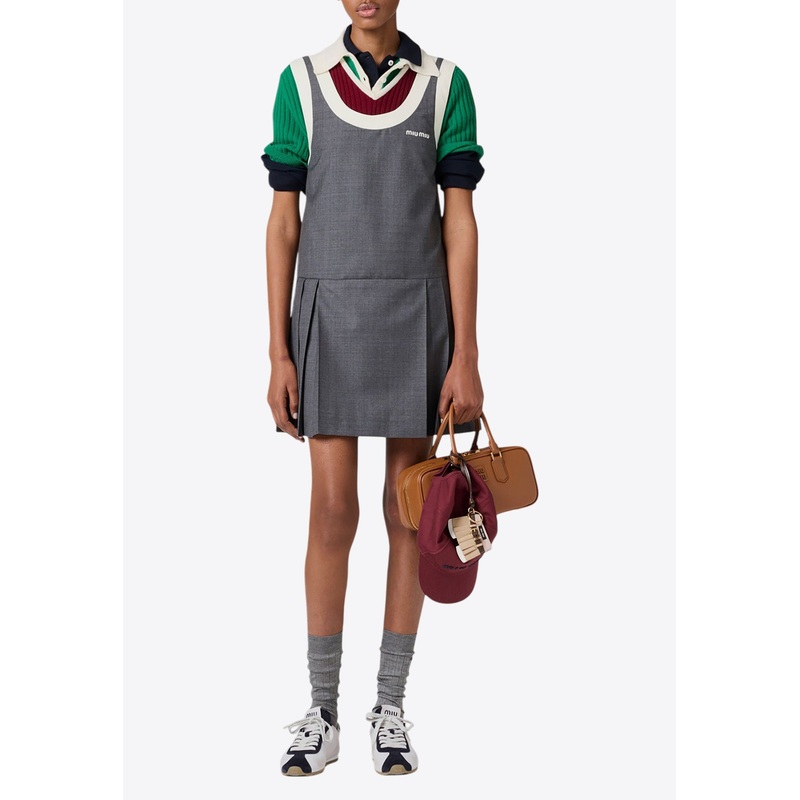 Grisaille Logo Embroidered Mini Dress