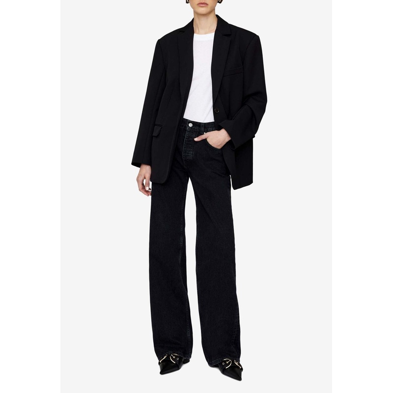 Hugh Logo Patch Wide-Leg Jeans