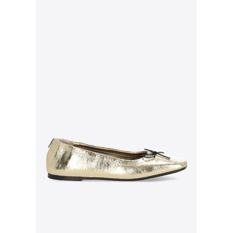Laminated Leather Ballet Flats