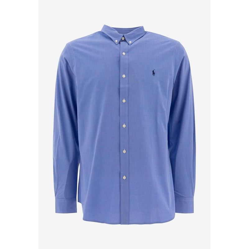 Logo Embroidered Long-Sleeved Shirt