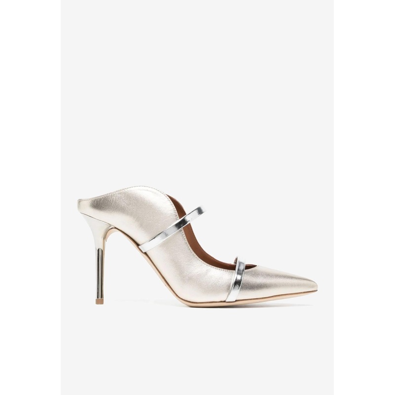 Maureen 85 Metallic Leather Mules
