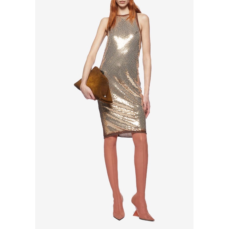 Sleeveless Sequined Mini Dress