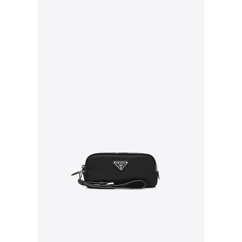 Triangle Logo Nylon Pouch Bag