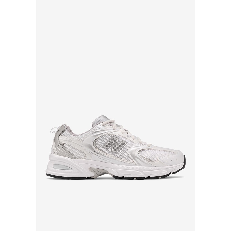 530 Low-Top Sneakers in NB White with Silver Metallic