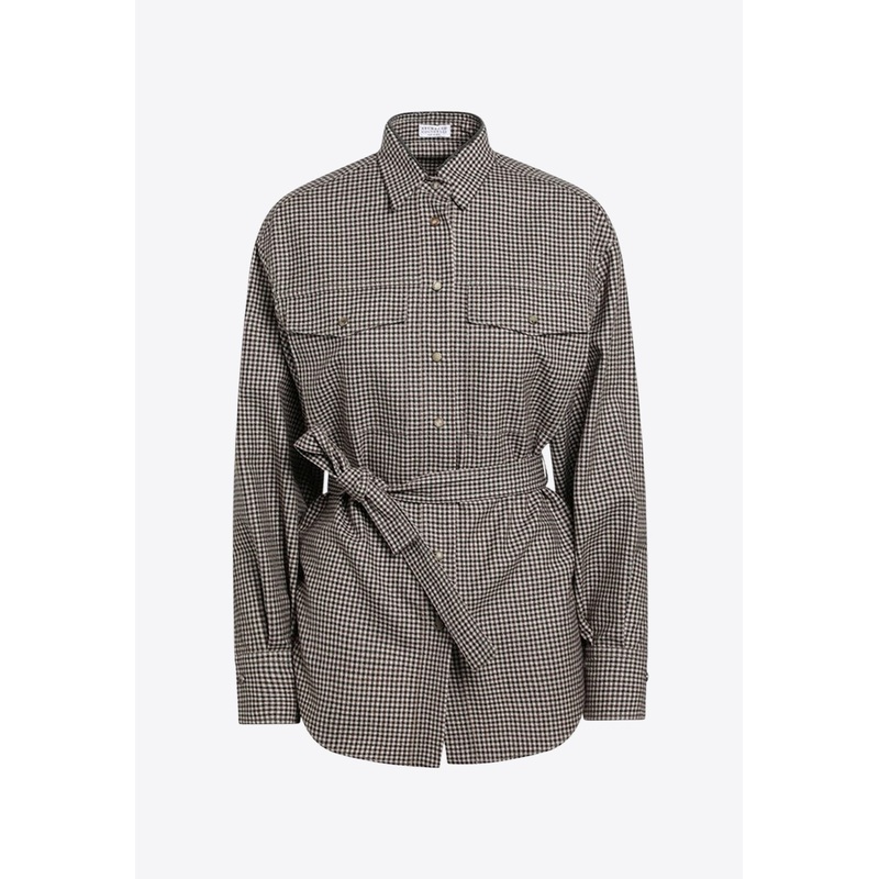 Belted Checked Shirt