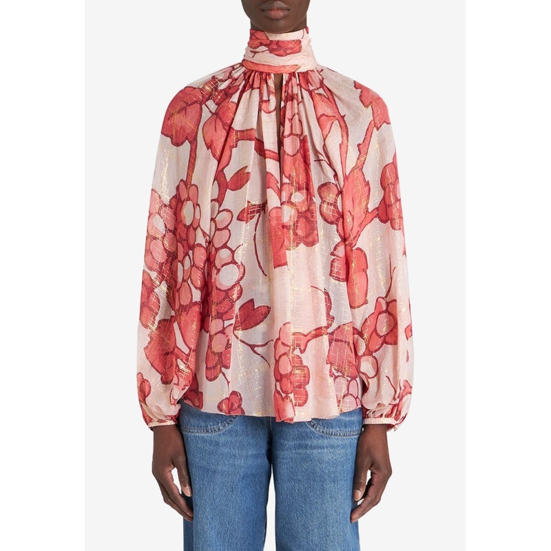 Berry Print Georgette Blouse