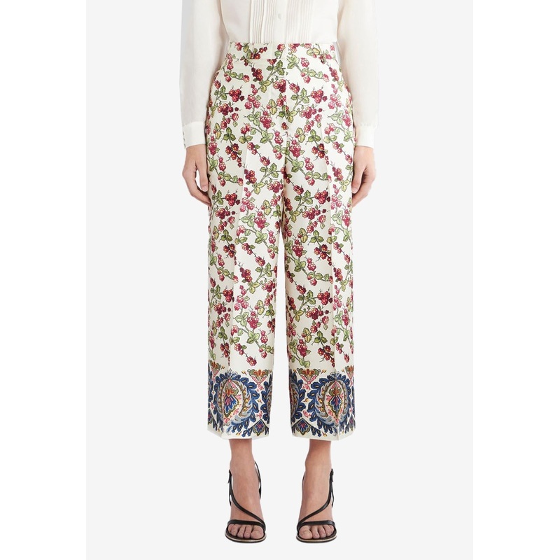 Berry Print Silk Culottes