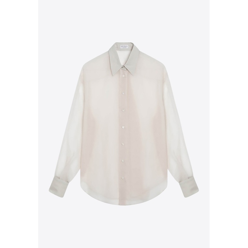 Monili Embellished Silk Shirt