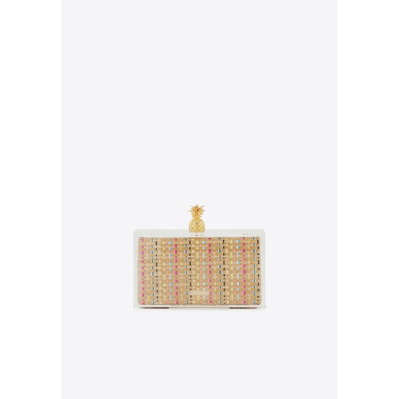Mustique Clutch with Raffia Pouch