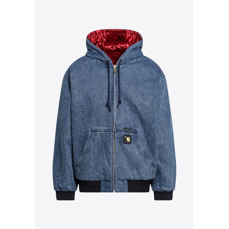 OG Active Denim Zip-Up Hooded Sweatshirt