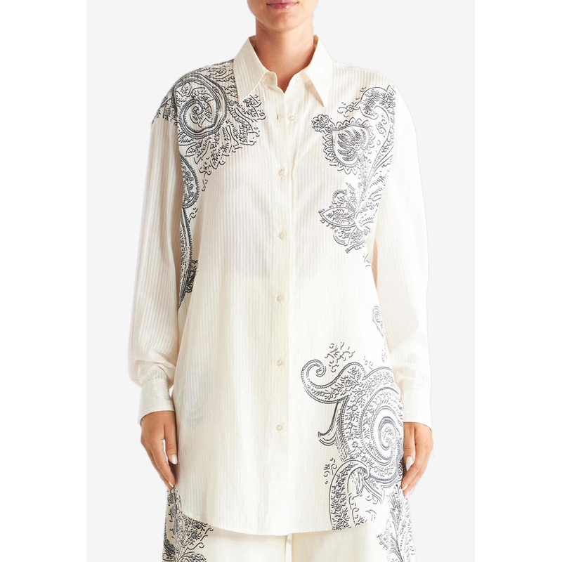Paisley-Print Long-Sleeved Shirt