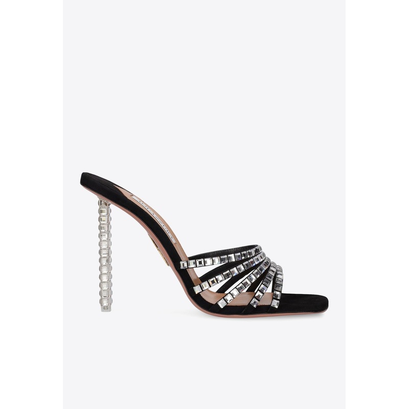 Rock Chic 105 Crystal-Embellished Suede Mules