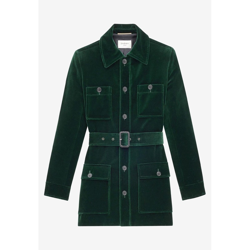 Saharienne Belted Velvet Jacket