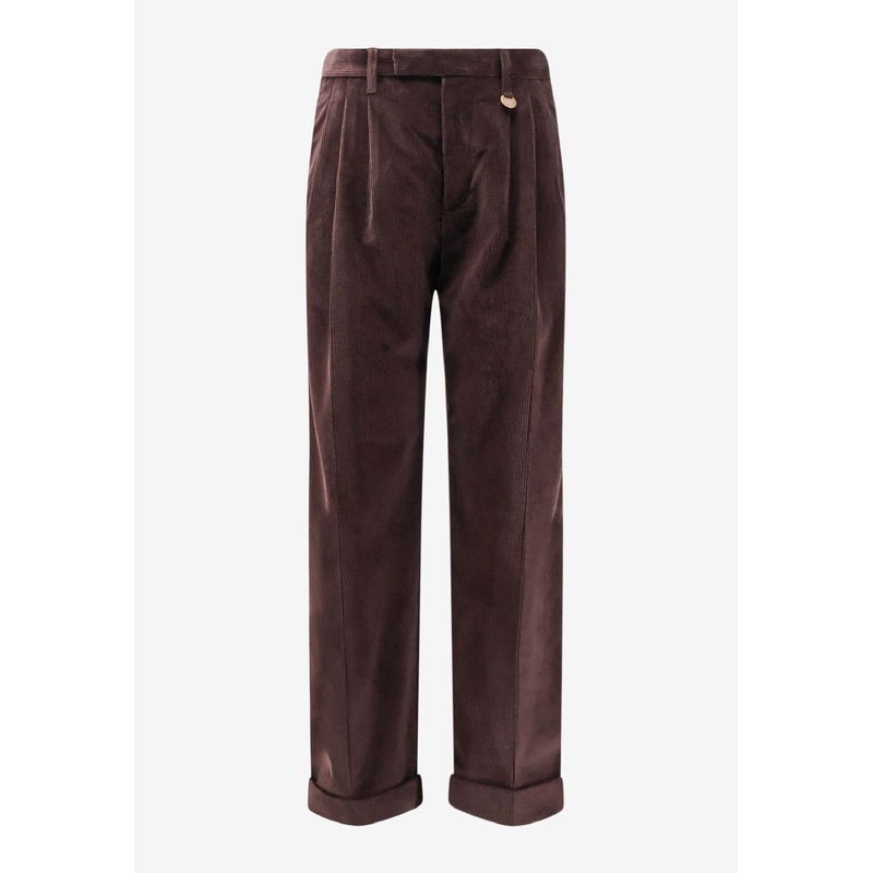 Straight-Leg Turned Hem Pants