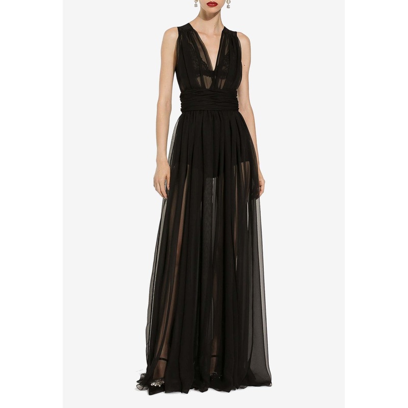 V-neck Sleeveless Maxi Dress