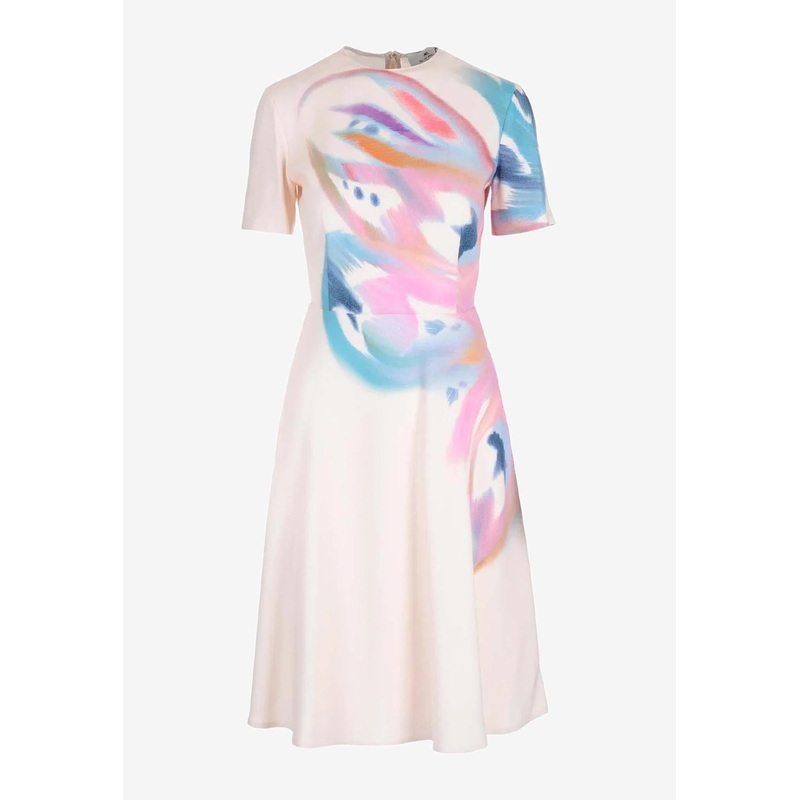 Abstract-Print Midi Dress