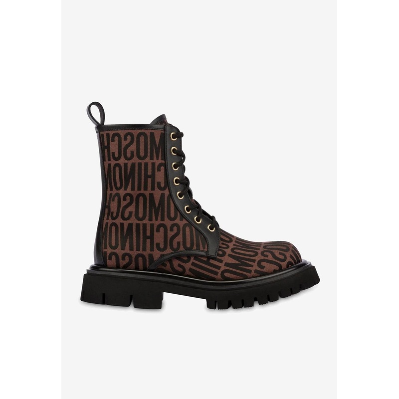 All-Over Logo Combat Boots