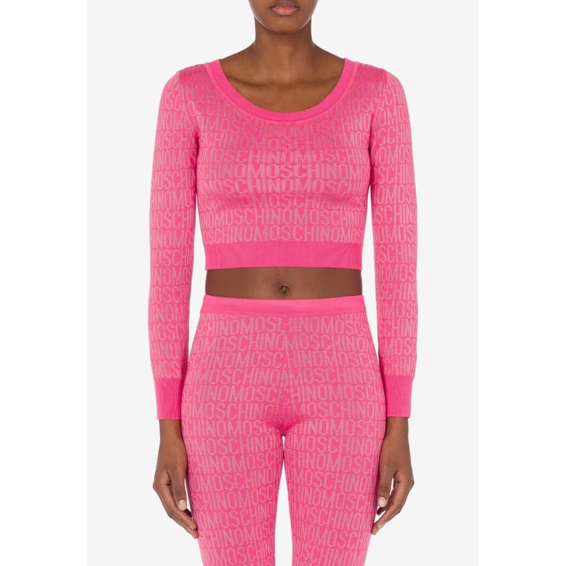 All-Over Logo Jacquard Cropped Top