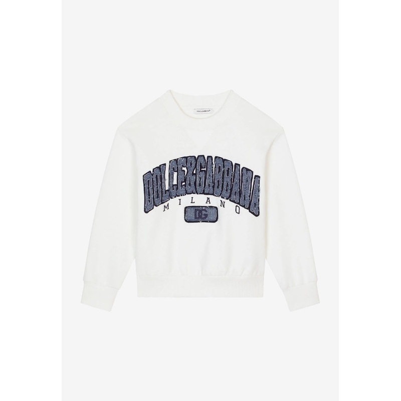 Boys Logo-Patch Pullover Sweatshirt